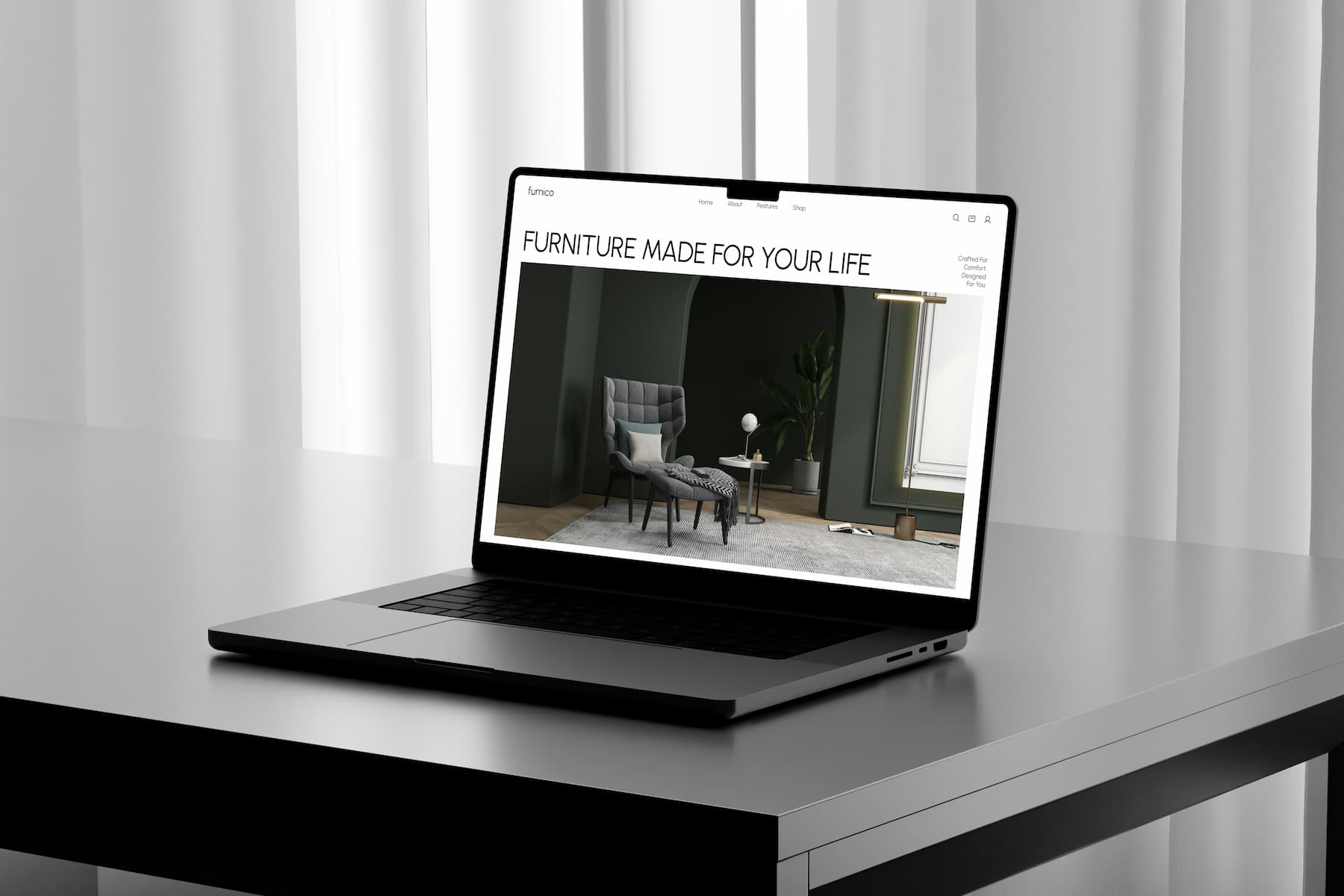 Furniture shop landing page view